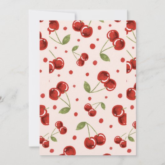 Moda Coquette Cherry en una gran ducha de novia Kaart (Achterkant)