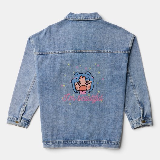 Moda Kawaii: 'I'm Beautiful Denim Jacket (Achterkant)