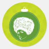 Modachtig Limoen kerstfeest Ronde Sticker (Voorkant)