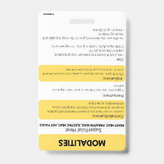 Modaliteiten (Hot/Cold) badge-kaartreferentie  Badge