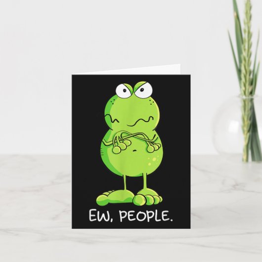 Modartis Grumpy New People Frog Statement Sarcasti Kaart (Voorkant)