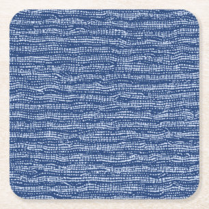 Modder doek Stitch Stripes in Indigo Blue Kartonnen Onderzetters