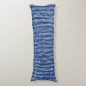 Modder doek Stitch Stripes in Indigo Blue Lichaamskussen (Voorkant Verticaal)