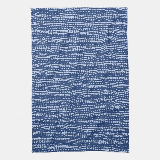 Modder doek Stitch Stripes in Indigo Blue Theedoek (Verticaal)