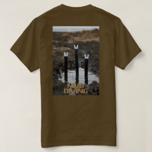 Modder duiken vrouwen bruin T-shirt achterkant