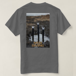 Modder duiken vrouwen grijs T-shirt achterkant