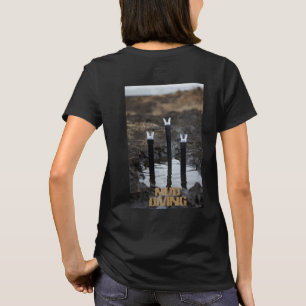 Modder duiken vrouwen zwart T-shirt achterkant