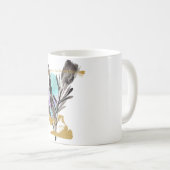 Modder met Protea bloem, gouden textuur Koffiemok (Voorkant rechts)