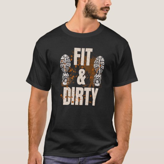 Modder Run Hindernisbaan Dirty Muddy Runner T-shirt (Voorkant)