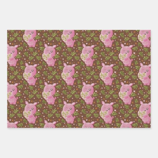 Modderbad Piggy modder splats Wrapping Paper Sheet (Voorkant)