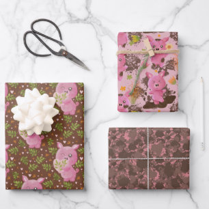 Modderbad Piggy modder splats Wrapping Paper Sheet