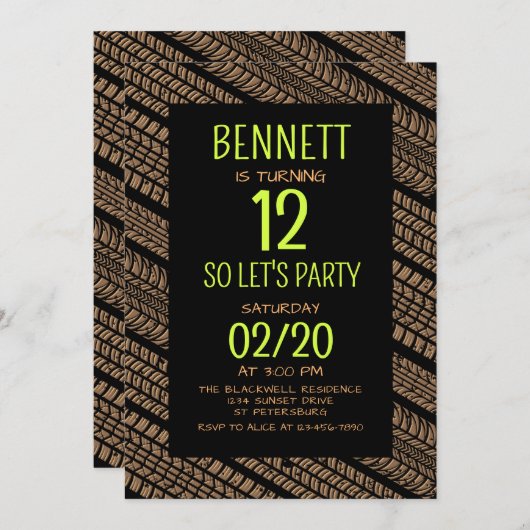 Modderband verjaardag kaart (Voorkant / Achterkant)