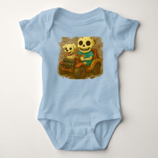 Modderchaos met Baby en Waggles Romper (Voorkant)