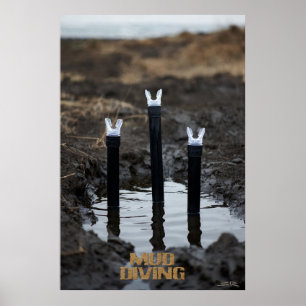 Modderduiken met titel waarde matte poster
