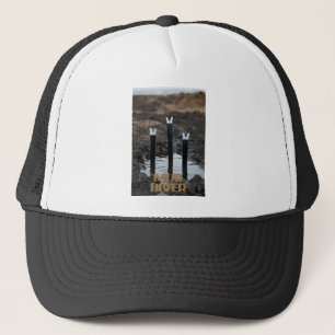 Modderduiker witte en zwarte schuim trucker hoed pet