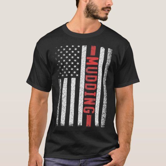Modderende Amerikaanse vlag 4 juli Modder Bogging  T-shirt (Voorkant)