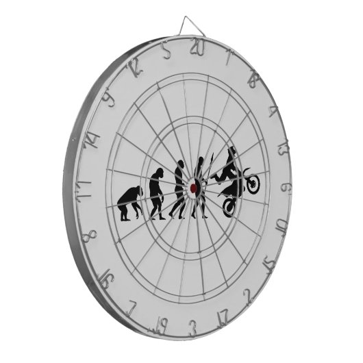Modderige fiets evolutie dartbord (Voorkant Links)