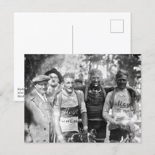 Modderige Gezichten Tour de France 1928 Na Etappe Briefkaart