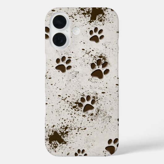 Modderige hondenpootafdrukken Case-Mate iPhone case (Achterkant)