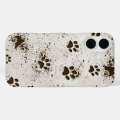 Modderige hondenpootafdrukken Case-Mate iPhone case (Achterkant (horizontaal))