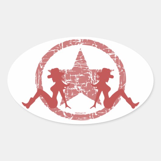 Modderklep Cowgirls Rode Stickers (Voorkant)