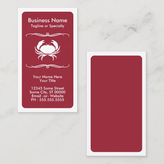 modderkrab visitekaartje (Voorkant / Achterkant)