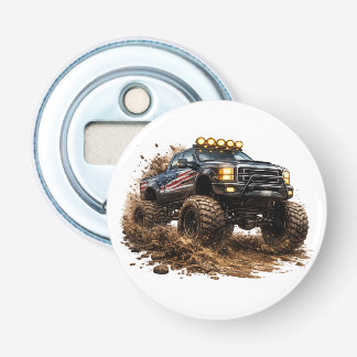 Moddertruckkracht – Off-Road Beest-ontwerp Button Flesopener