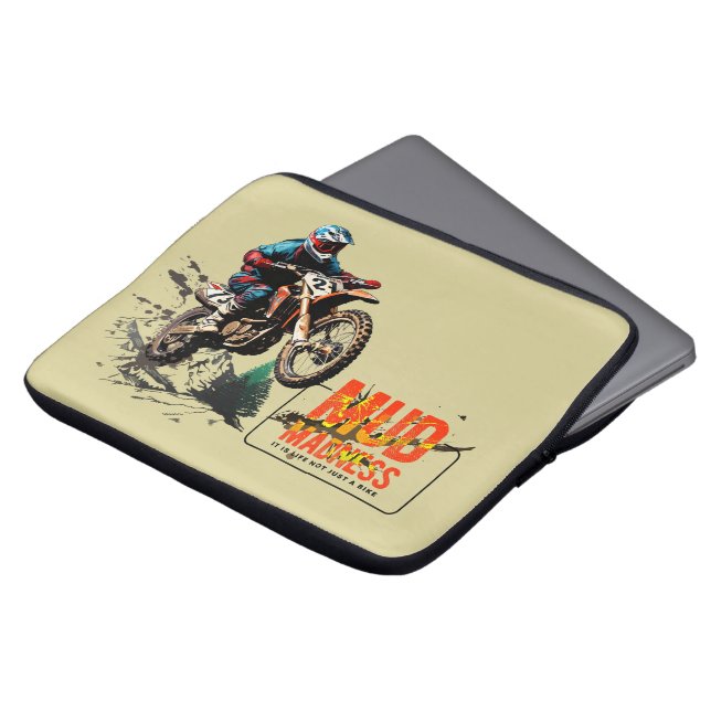 Modderwaanzin | 13 inch laptop sleeve (Voorkant top)