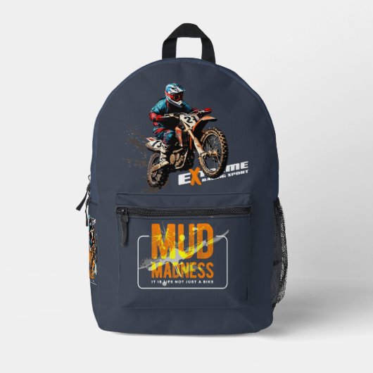 Modderwaanzin | bedrukte rugzak (Voorkant)