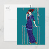 Mode 1920 van Parijs elegante dame Briefkaart (Voorkant / Achterkant)