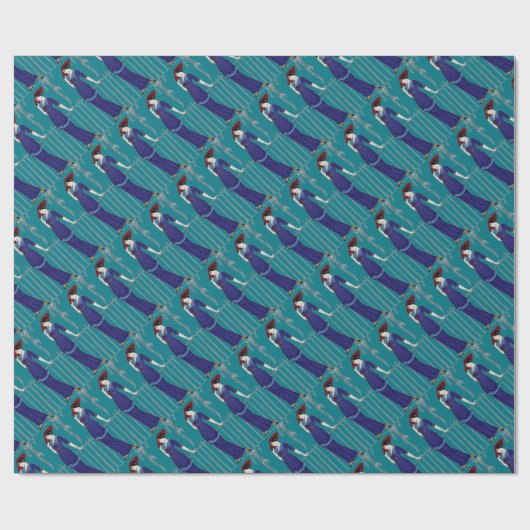 Mode 1920 van Parijs elegante dame Cadeaupapier (Vlak)