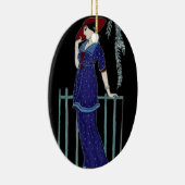 Mode 1920 van Parijs elegante dame Keramisch Ornament (Rechts)