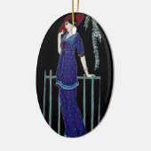 Mode 1920 van Parijs elegante dame Keramisch Ornament (Links)