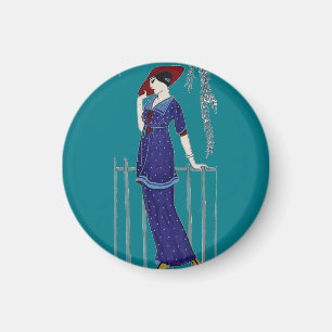 Mode 1920 van Parijs elegante dame Magneet