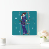 Mode 1920 van Parijs elegante dame Vierkante Klok (Huis)