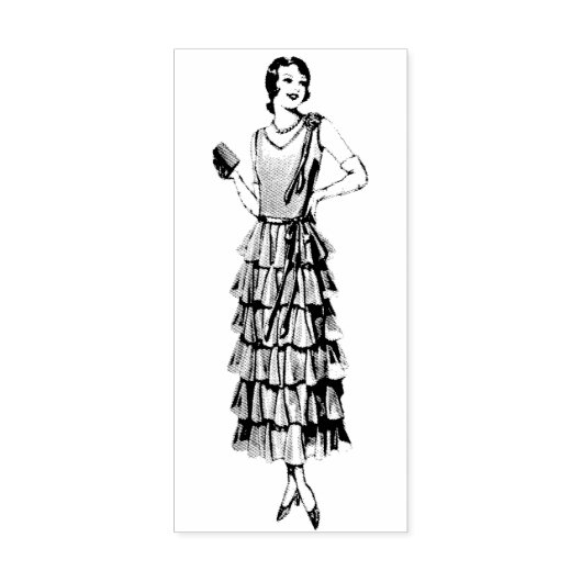 mode 1930s Model Rubber Art Stamp Rubberstempel (Afrduk)