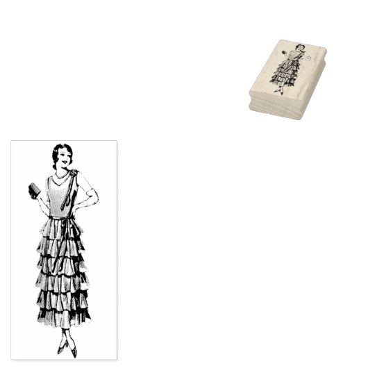 mode 1930s Model Rubber Art Stamp Rubberstempel (Gestempeld)