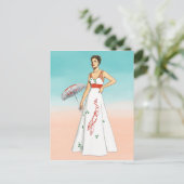  Mode 1930s Retro Lobster Dress Art Briefkaart (Staand voorkant)