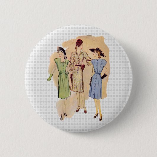 Mode 1940 Ronde Button 5,7 Cm (Voorkant)