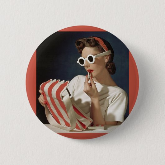 mode 1950 foto ronde button 5,7 cm (Voorkant)