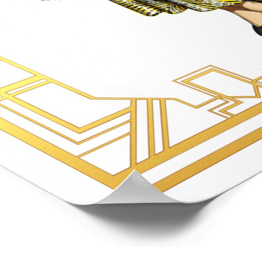  Mode 20s Flapper Fur Kaap Evening Gown Poster (Hoek)