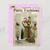 Mode 2 van Parijs: Briefkaart / Uitnodiging / RSVP (Voorkant / Achterkant)