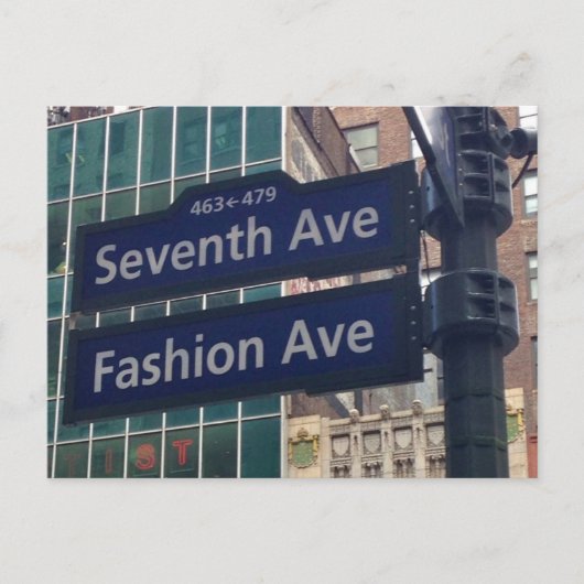 Mode 7Avenue Garment District NYC Street Briefkaart (Voorkant)