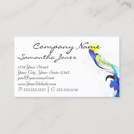 Mode Abstract Lorikeet Verfspatten Visitekaartje (Achterkant)