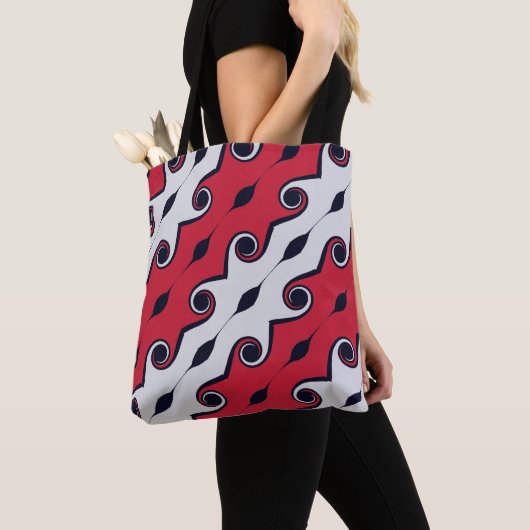 Mode Abstract wervelpatroon Tote Bag (Dichtbij)
