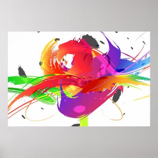 Mode Abstracte Loriket Paint Splatter Poster (Voorkant)