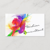 Mode Abstracte Loriket Paint Splatter Visitekaartje (Voorkant)