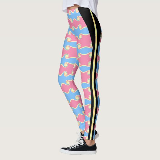 Mode Abstracte wervelende golven Leggings (Links)