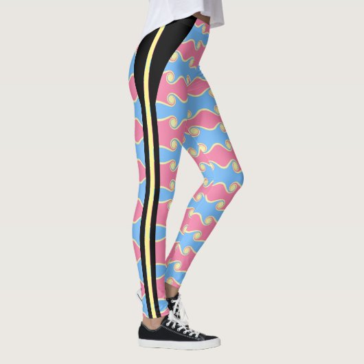 Mode Abstracte wervelende golven Leggings (Rechts)