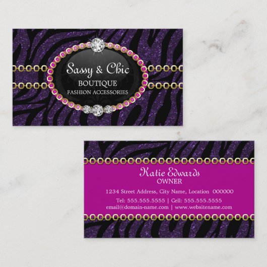 Mode Accessoire en juwelen Visitekaartje (Voorkant / Achterkant)